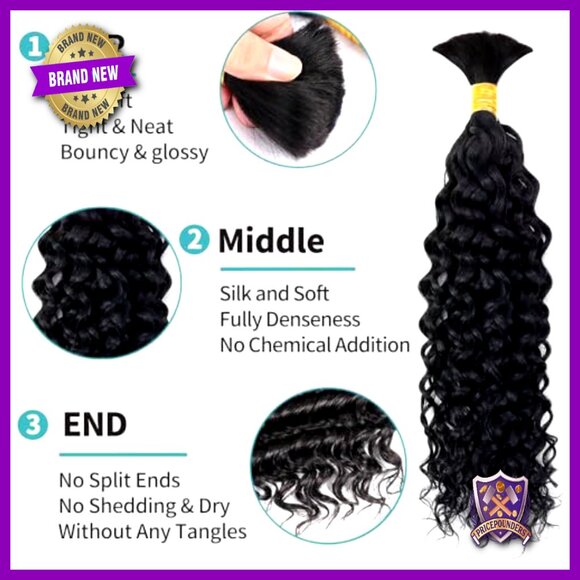 3 Bundles 150g Brazilian Virgin Human Hair Extensions for Braiding Water Wave